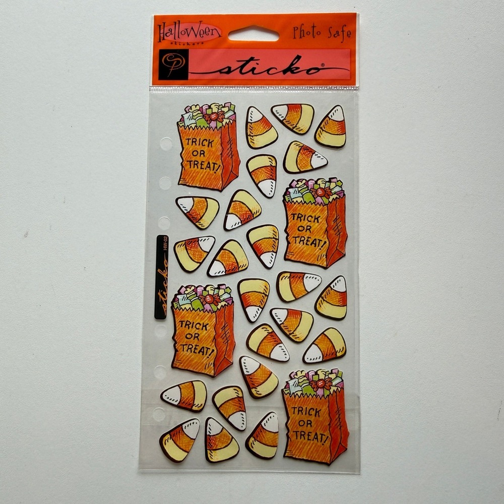 Sticko Halloween Stickers Candy Corn Trick or Treat Bag Sheet HW-02 New